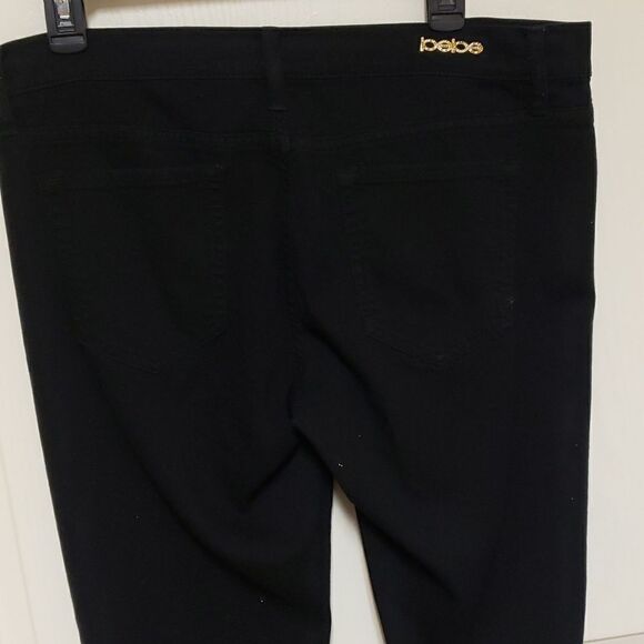 🌟BEBE Black Skinny Jeans with Rhinestone buttons and studs - Picture 8 of 12